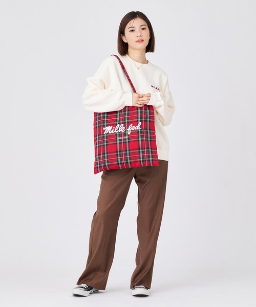 MILKFED.(ミルクフェド)の「ICING LOGO FLAT TOTE BAG(トートバッグ・レディース・ネイビー/レッド/ライトブルー・ONE SIZE)」の6枚目の写真