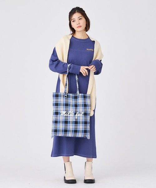 MILKFED.(ミルクフェド)の「ICING LOGO FLAT TOTE BAG(トートバッグ・レディース・ネイビー/レッド/ライトブルー・ONE SIZE)」の8枚目の写真