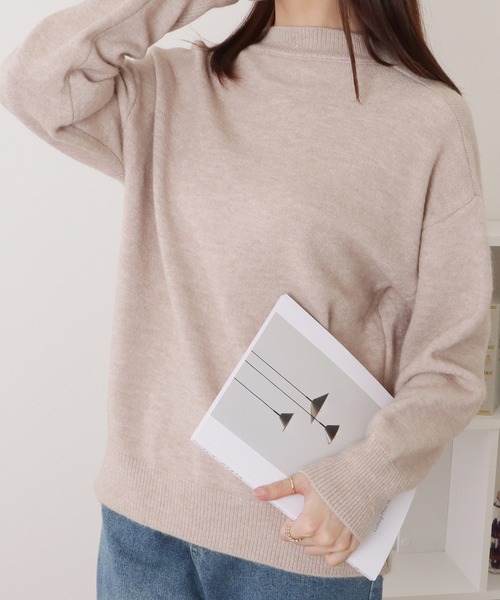 Lace Ladies(レースレディース)の「クルーネックベーシックゆるニットプルオーバー(ニット/セーター・レディース・アイボリー/モカ/ブラック/グレー・FREE)」の5枚目の写真