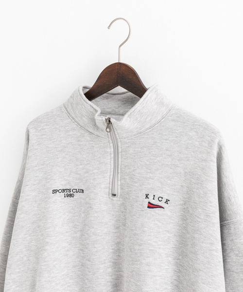 Ressaca(レサーカ)の「ハーフジップトレーナー裏起毛プルオーバー トラックジャケット オーバーサイズ(スウェット・メンズ・ブルー/ブラック/グリーン/グレー/オートミール・XL/M/L)」の19枚目の写真