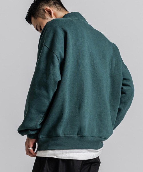 Ressaca(レサーカ)の「ハーフジップトレーナー裏起毛プルオーバー トラックジャケット オーバーサイズ(スウェット・メンズ・ブルー/ブラック/グリーン/グレー/オートミール・XL/M/L)」の13枚目の写真