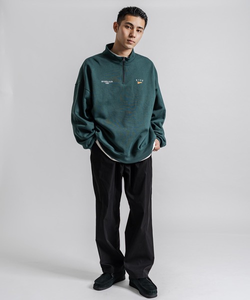 Ressaca(レサーカ)の「ハーフジップトレーナー裏起毛プルオーバー トラックジャケット オーバーサイズ(スウェット・メンズ・ブルー/ブラック/グリーン/グレー/オートミール・XL/M/L)」の14枚目の写真