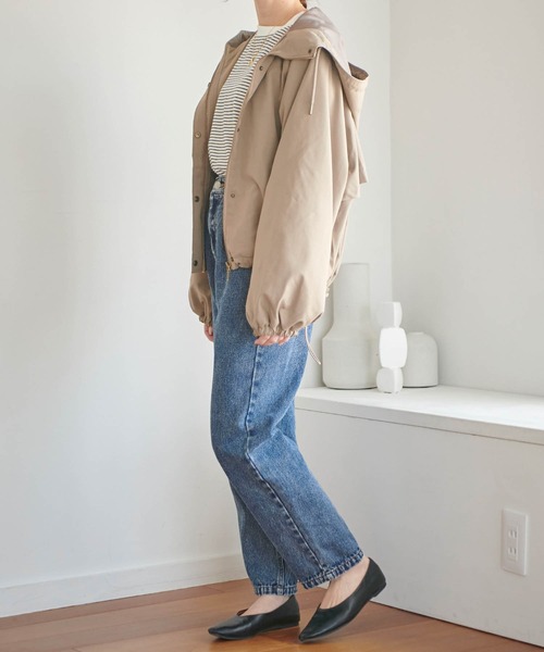 mil（ミル）の「【150㎝前後の小柄さんサイズ】バックフリルマウンテンパーカー【洗える】（マウンテンパーカー・レディース・ピンクベージュ/モカ/グレイッシュベージュ・XS/S）」の15枚目の写真