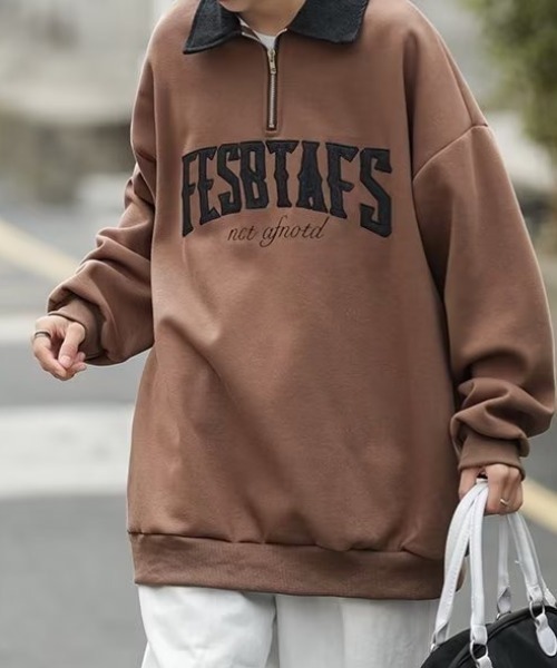 ALL RUNS（オールランズ）の「カレッジロゴハーフジップスウェット