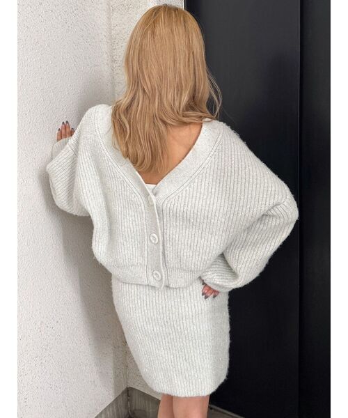 GYDA（ジェイダ）の「【セットアップ着用可】シャギースパンコール ニットスカートライクショートパンツ（スカート・レディース・オフホワイト/パープル・FREE）」の8枚目の写真