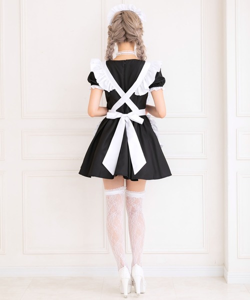 Tika（ティカ）の「コスプレ ロリータ風ハートフリルCuteメイド [6点セット]（コスチューム/パーティーグッズ・レディース・ワインレッド/ブラック・M）」の5枚目の写真