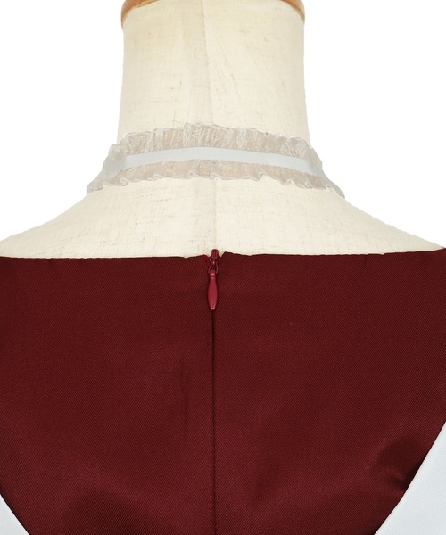 Tika（ティカ）の「コスプレ ロリータ風ハートフリルCuteメイド [6点セット]（コスチューム/パーティーグッズ・レディース・ワインレッド/ブラック・M）」の21枚目の写真