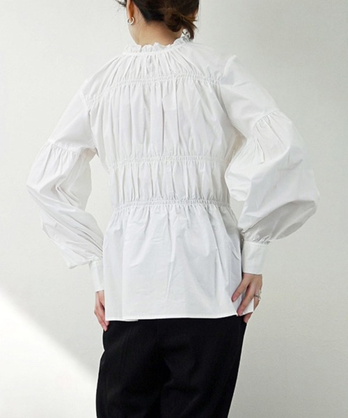 STYLEBLOCK（スタイルブロック）の「ブロードシャーリングブラウス（シャツ/ブラウス・レディース・パープル/ホワイト/ブラック/ネイビー・M）」の9枚目の写真