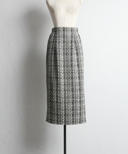 &. NOSTALGIA(アンドドットノスタルジア)の「【ZOZO限定】MIXツイードタイトスカート(スカート・レディース・グレー/ブラック・M)」の15枚目の写真