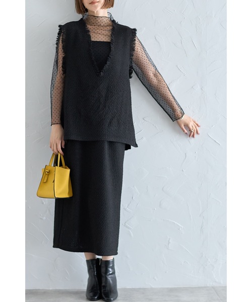 &. NOSTALGIA(アンドドットノスタルジア)の「【ZOZO限定】MIXツイードタイトスカート(スカート・レディース・グレー/ブラック・M)」の8枚目の写真