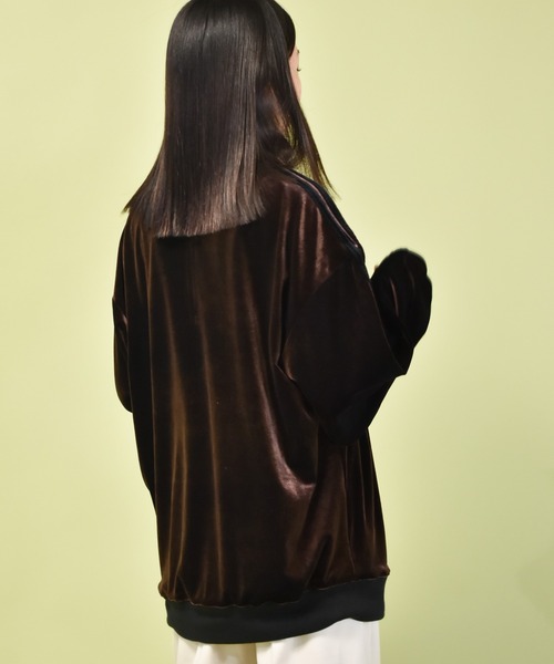 ENOF ベロア ハーフジップ プルオーバー 黒 HARE（ハレ）の「ベロアハーフZIPプルオーバー（）」 - WEAR