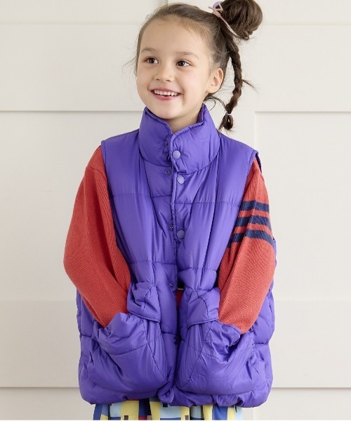 BIG FIELD（ビッグフィールド）の「クライマービッグポケットキルトベスト（90～150cm）（ダウンベスト・キッズ・ブラック/オレンジ/グリーン/パープル・130/140/100/150/110/90/120）」の4枚目の写真