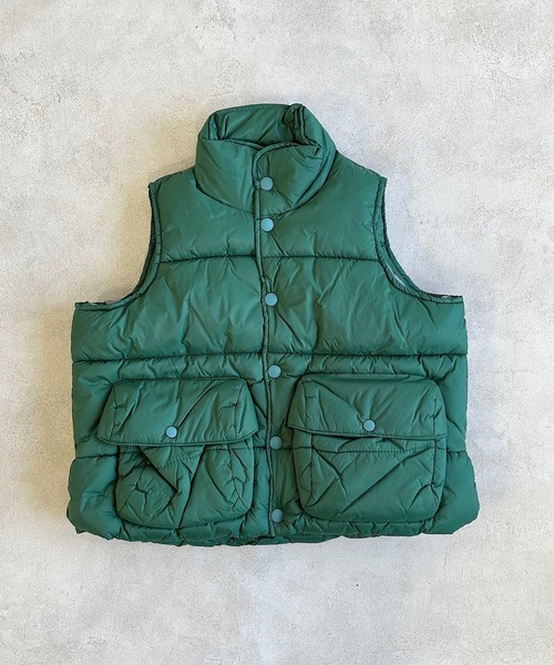 BIG FIELD（ビッグフィールド）の「クライマービッグポケットキルトベスト（90～150cm）（ダウンベスト・キッズ・ブラック/オレンジ/グリーン/パープル・130/140/100/150/110/90/120）」の3枚目の写真