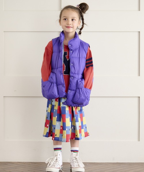 BIG FIELD（ビッグフィールド）の「クライマービッグポケットキルトベスト（90～150cm）（ダウンベスト・キッズ・ブラック/オレンジ/グリーン/パープル・130/140/100/150/110/90/120）」の7枚目の写真