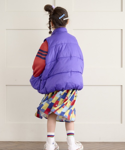 BIG FIELD（ビッグフィールド）の「クライマービッグポケットキルトベスト（90～150cm）（ダウンベスト・キッズ・ブラック/オレンジ/グリーン/パープル・130/140/100/150/110/90/120）」の10枚目の写真