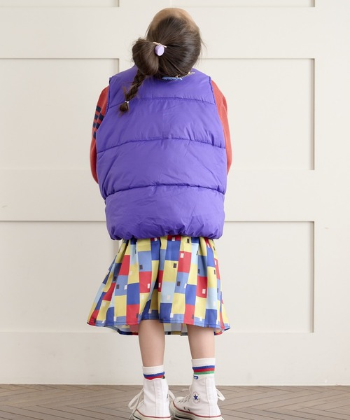 BIG FIELD（ビッグフィールド）の「クライマービッグポケットキルトベスト（90～150cm）（ダウンベスト・キッズ・ブラック/オレンジ/グリーン/パープル・130/140/100/150/110/90/120）」の9枚目の写真