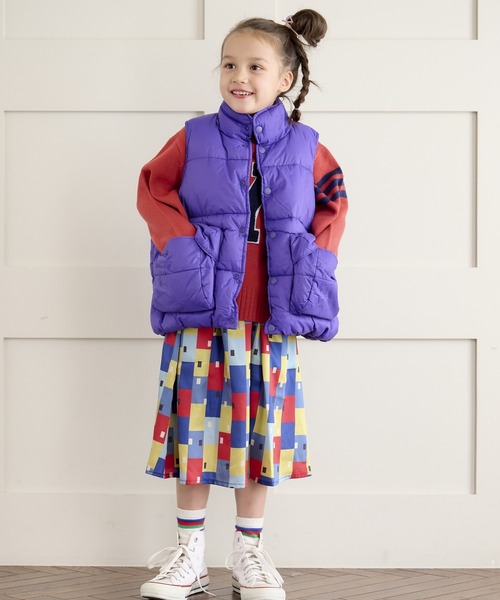 BIG FIELD（ビッグフィールド）の「クライマービッグポケットキルトベスト（90～150cm）（ダウンベスト・キッズ・ブラック/オレンジ/グリーン/パープル・130/140/100/150/110/90/120）」の5枚目の写真