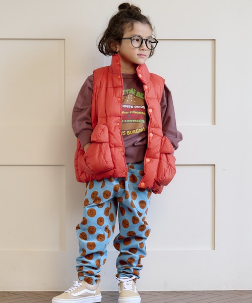 BIG FIELD（ビッグフィールド）の「クライマービッグポケットキルトベスト（90～150cm）（ダウンベスト・キッズ・ブラック/オレンジ/グリーン/パープル・130/140/100/150/110/90/120）」の11枚目の写真