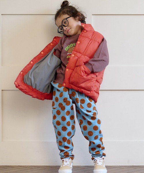 BIG FIELD（ビッグフィールド）の「クライマービッグポケットキルトベスト（90～150cm）（ダウンベスト・キッズ・ブラック/オレンジ/グリーン/パープル・130/140/100/150/110/90/120）」の14枚目の写真