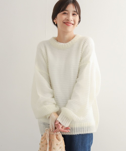 イタリア買付 ローゲージ 手編み ハンドメイドニット セーター リブネック 20230218-7192-5bnkxh.jpg