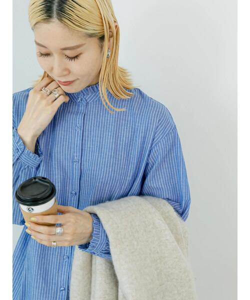 Samansa Mos2 blue（サマンサモスモスブルー）の「ピンストライプ