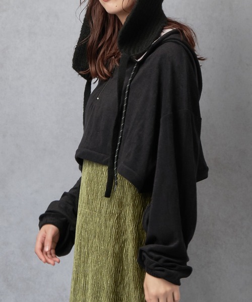 Lull（ルル）の「【Lull / ルル】2WAYパイルアノラックパーカー（パーカー・レディース・ブラック/グレー/アイボリー/ネイビー・ONESIZE）」の14枚目の写真