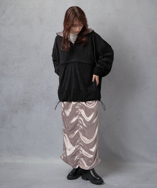 Lull（ルル）の「【Lull / ルル】2WAYパイルアノラックパーカー（パーカー・レディース・ブラック/グレー/アイボリー/ネイビー・ONESIZE）」の19枚目の写真