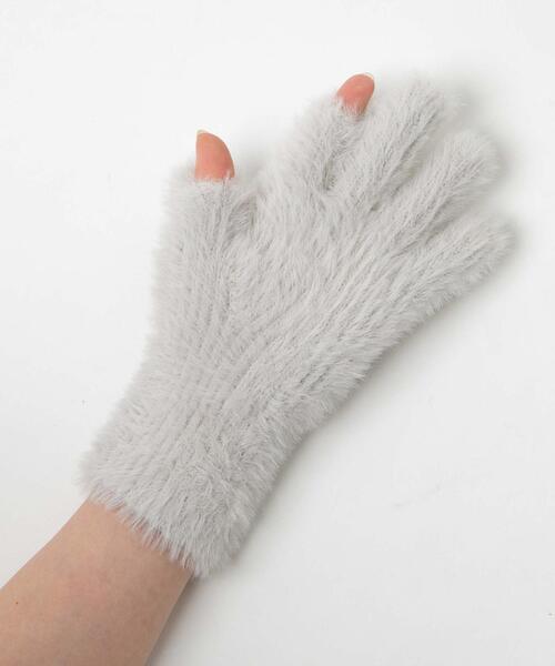 WEGO（ウィゴー）の「WEGO/指出し穴付きシャギーグローブ（手袋・レディース・ホワイト/ライトピンク/ベージュ/ライトグレー・FREE）」の22枚目の写真