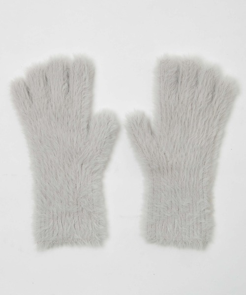 WEGO（ウィゴー）の「WEGO/指出し穴付きシャギーグローブ（手袋・レディース・ホワイト/ライトピンク/ベージュ/ライトグレー・FREE）」の11枚目の写真