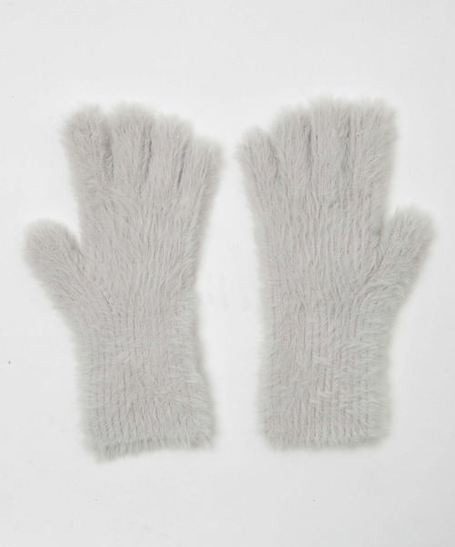 WEGO（ウィゴー）の「WEGO/指出し穴付きシャギーグローブ（手袋・レディース・ホワイト/ライトピンク/ベージュ/ライトグレー・FREE）」の12枚目の写真