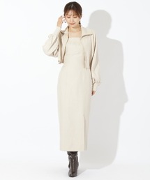 AND COUTURE（アンドクチュール）の「ZIPニットカーデ＋キャミワンピース（ワンピース）」