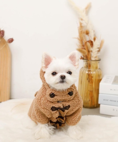 セール】ダッフルボアフーディーコート / 犬服 / ドッグウェア（ペット