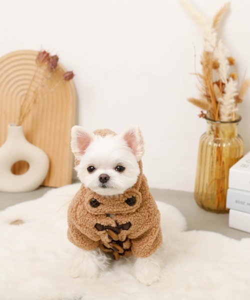 moncheri(モンシェリ)の「ダッフルボアフーディーコート / 犬服 / ドッグウェア(ペットウェア・レディース・ベージュ/アイボリー・M/L/S/XL/XS/2M)」の14枚目の写真