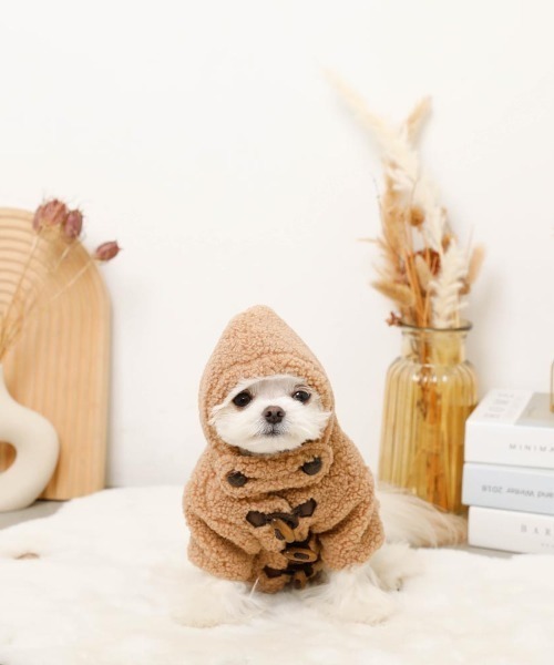 moncheri(モンシェリ)の「ダッフルボアフーディーコート / 犬服 / ドッグウェア(ペットウェア・レディース・ベージュ/アイボリー・M/L/S/XL/XS/2M)」の18枚目の写真