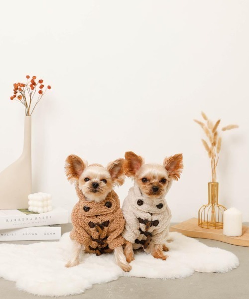 セール】ダッフルボアフーディーコート / 犬服 / ドッグウェア（ペット