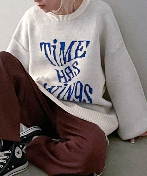 SpRay(スプレイ)の「ウェーブロゴジャガードニット(ニット/セーター・レディース・グレー/ネイビー/アイボリー/ブラック/ブラウン・FREE)」の20枚目の写真