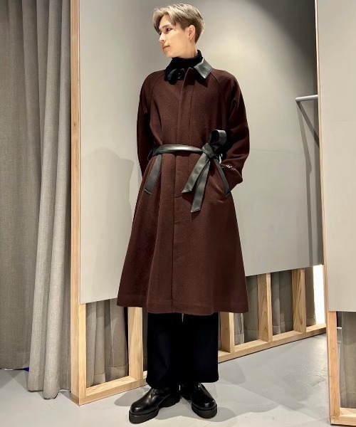 LOVELESS(ラブレス)の「ベルテッド ステンカラーウールコート(ステンカラーコート・メンズ・ブラック/レッド系その他3・S/M/L)」の5枚目の写真