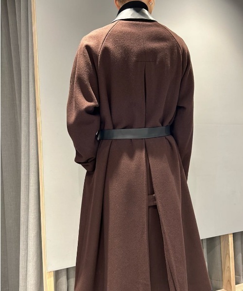 LOVELESS(ラブレス)の「ベルテッド ステンカラーウールコート(ステンカラーコート・メンズ・ブラック/レッド系その他3・S/M/L)」の3枚目の写真