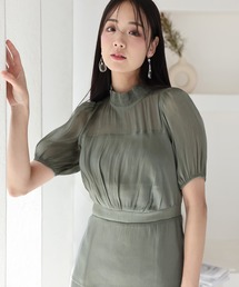 スタンドネック パーティー ドレス セレモニー ロング&袖あり 結婚式 フォーマル オケージョンドレス お呼ばれ 二次会 成人式 同窓会 謝恩会 20代 30代