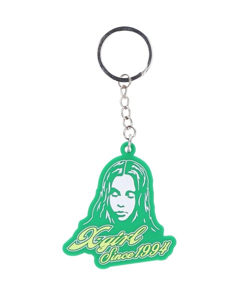 チャーム、キーホルダー X-girl（エックスガール）の「FACE & CURSIVE LOGO RUBBER KEY CHARM