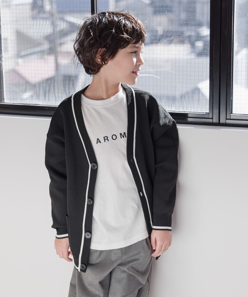 GLOBAL WORK（グローバルワーク）の「リッチライトニットVカーデ/976064（カーディガン/ボレロ・キッズ・ブラック/グレイッシュベージュ/アイボリー/ブルー・120cm/130cm/140cm/150cm/160cm/170cm）」の3枚目の写真