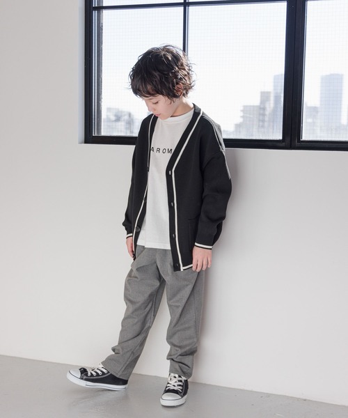 GLOBAL WORK（グローバルワーク）の「リッチライトニットVカーデ/976064（カーディガン/ボレロ・キッズ・ブラック/グレイッシュベージュ/アイボリー/ブルー・120cm/130cm/140cm/150cm/160cm/170cm）」の6枚目の写真