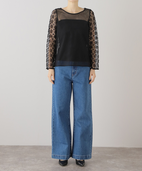 La TOTALITE(ラトータリテ)の「【kaene/カエン】立体チュールコンビブラウス(シャツ/ブラウス・レディース・ブラック・FREE)」の8枚目の写真