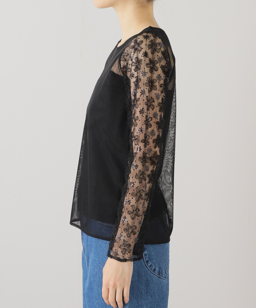 La TOTALITE(ラトータリテ)の「【kaene/カエン】立体チュールコンビブラウス(シャツ/ブラウス・レディース・ブラック・FREE)」の10枚目の写真