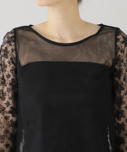 La TOTALITE(ラトータリテ)の「【kaene/カエン】立体チュールコンビブラウス(シャツ/ブラウス・レディース・ブラック・FREE)」の12枚目の写真