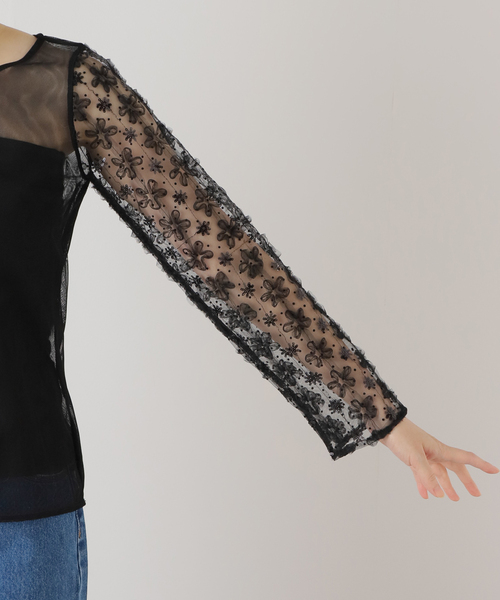 La TOTALITE(ラトータリテ)の「【kaene/カエン】立体チュールコンビブラウス(シャツ/ブラウス・レディース・ブラック・FREE)」の14枚目の写真