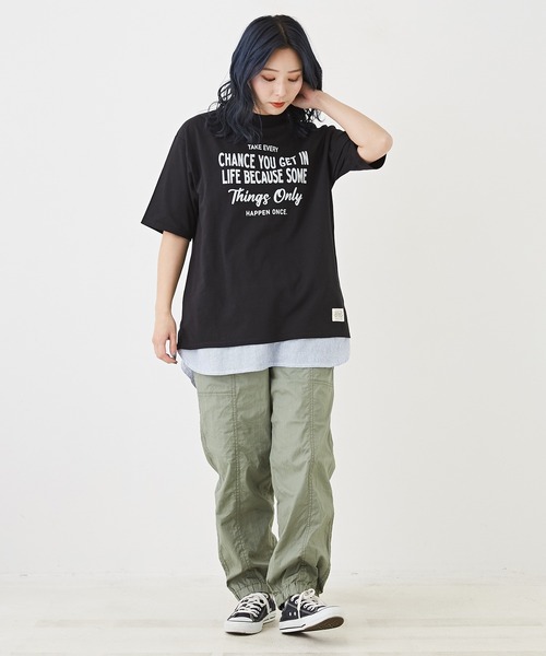 CUBE SUGAR(キューブシュガー)の「無地SZ天竺カットソー裾切替タンクトップ(タンクトップ・レディース・ブラック/トップグレー/ホワイト/ホワイト系その他/ホワイト×ブルー・M)」の20枚目の写真