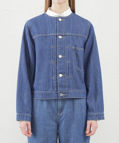 MACKINTOSH PHILOSOPHY（ﾏｯｷﾝﾄｯｼｭ ﾌｨﾛｿﾌｨｰ）の「コットンリネンデニムジャケット（デニムジャケット・レディース・ブルー/ダークネイビー・36/38/40）」の5枚目の写真