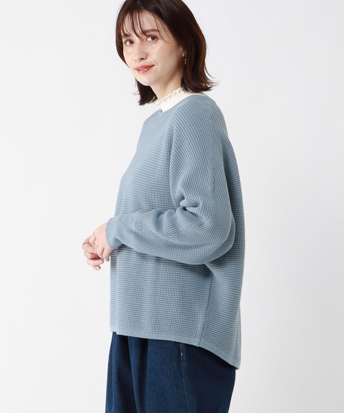 studio CLIP（スタディオクリップ）の「【3シーズンニット】12ゲージ編柄アソートプルオーバー（ニット/セーター・レディース・ネイビー/ライトブルー/ホワイト/イエロー・FREE）」の3枚目の写真