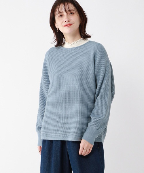 studio CLIP（スタディオクリップ）の「【3シーズンニット】12ゲージ編柄アソートプルオーバー（ニット/セーター・レディース・ネイビー/ライトブルー/ホワイト/イエロー・FREE）」の8枚目の写真